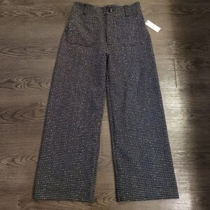The Colette Cropped Wide-Leg Pants by Maeve: Merrick White Tweed Edition Size 27